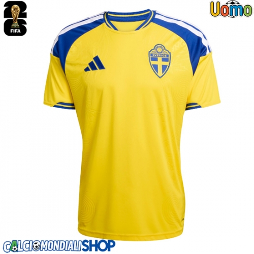 Maglie da calcio Svezia Prima Maglia Mondiali 2026  Manica Corta